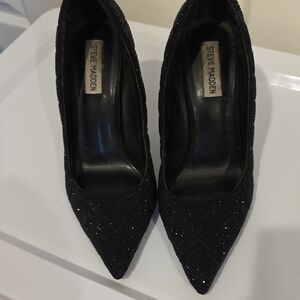 Steve Madden Black Glitter Heels